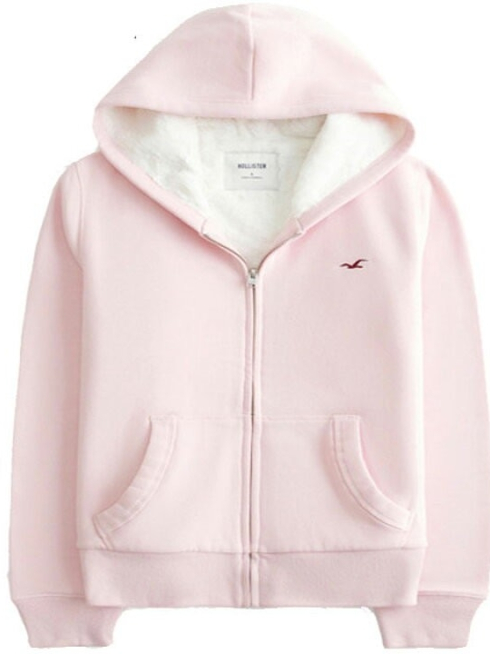 Women's Pink Hollister Feel Good Faux Fur-lined Zip-up Hoodie NWOT Size XL